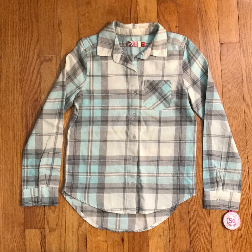 SO Button -down plaid collar shirt